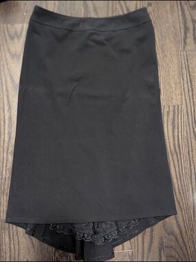 2/$35 Le Château Black Pencil Skirt Lace Hem – Size 3/4